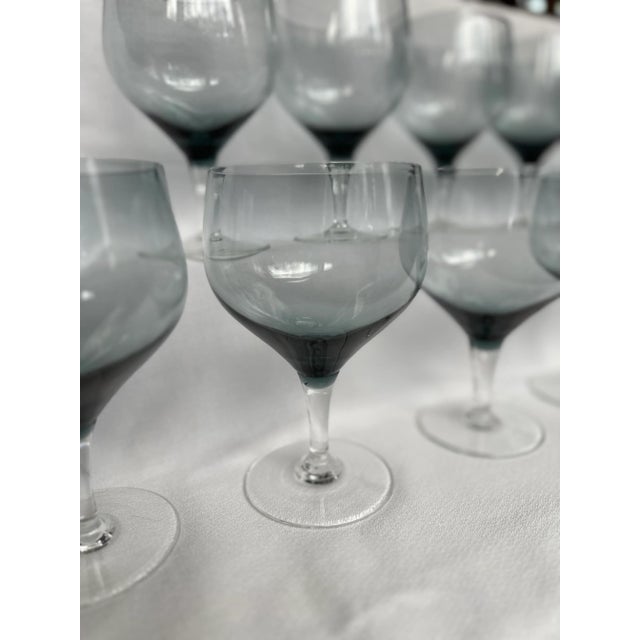 Transparent Royal Moselle Blue Nova Smoke Water and Wine Glassware Drinkware Set, Made in Austria- 21 Pieces Large Set Barware For Sale - Image 8 of 11