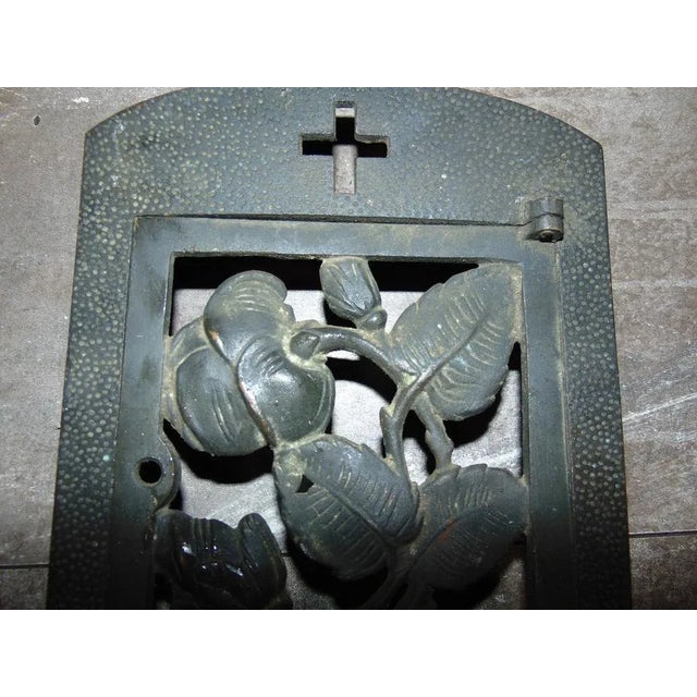 Art Nouveau, brass door to the chapel. Dimensions: width 18.3 cm height 26 cm depth with hooks 4.5 cm deep without hooks 1...