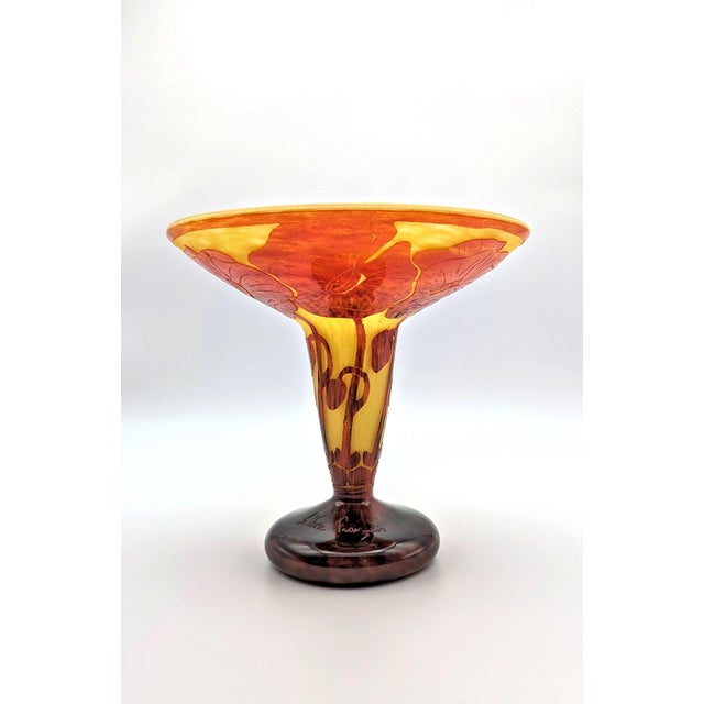 Glass Art Deco Cameo Glass Vessel with Poppies by Charles Schneider for Le Verre Français, 1920s For Sale - Image 7 of 7