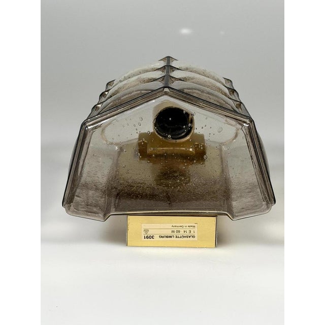 German Glass and Metal Wall Lamp from Glashütte Limburg, 1960s-1970s For Sale - Image 10 of 18