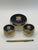 1990s Vintage American Beauty Blue & Gold Vanity Jar Set – Floral Glass Trinket Boxes, Set of 3 For Sale - Image 5 of 5