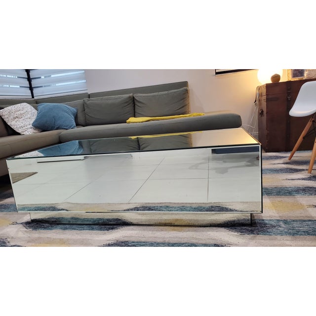 West Elm Mirror Finish Coffee Table With 2 Storage Drawers ...