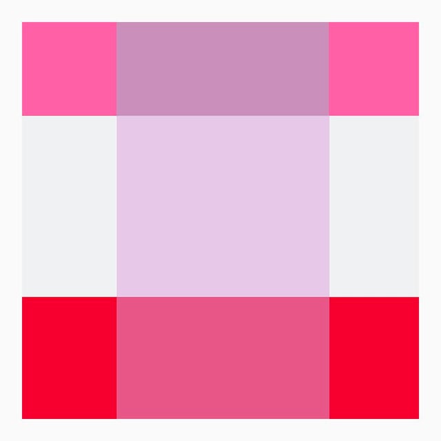 Mid-Century Modern Lavender Through Pink Over Red Fine Art Print 45" X 55" by Liz Roache For Sale - Image 3 of 6