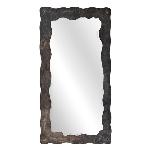 Vintage French Composite Concrete Mirror, 1970s For Sale