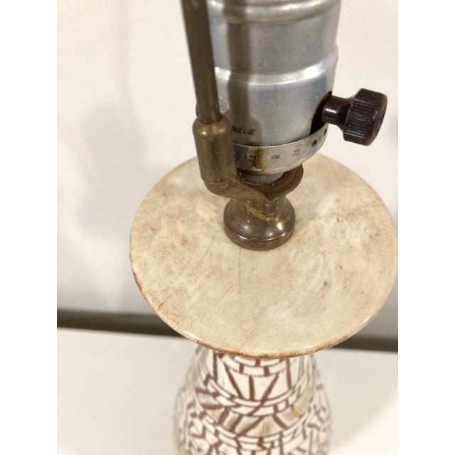 1960s Mid-Century Modern Geometric Mosaic Gilt Ceramic Table Lamp For Sale - Image 10 of 10
