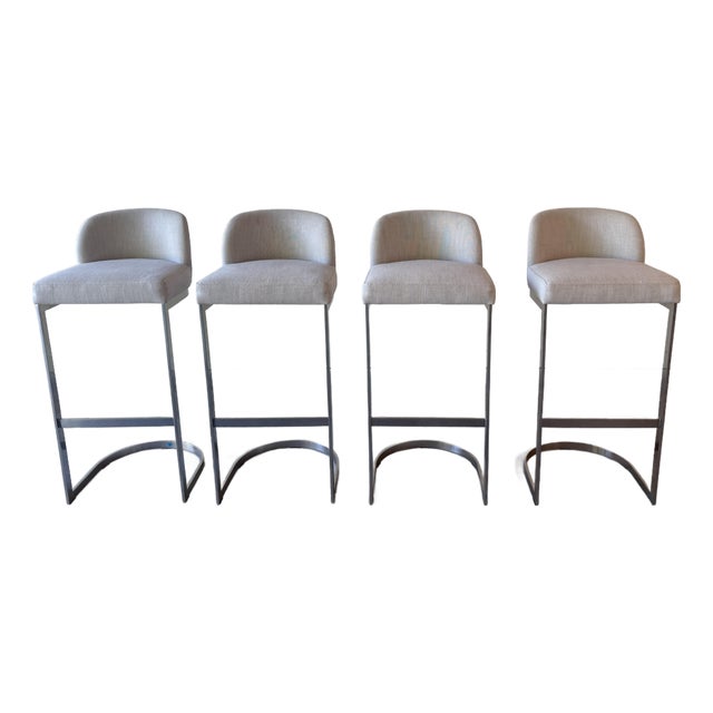 Modern Chrome Bar Stools by Restoration Hardware For Sale