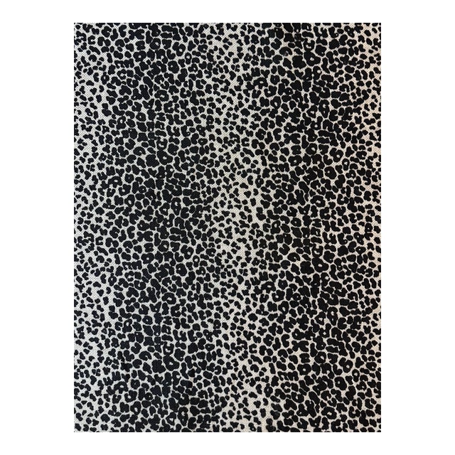 Schumacher Leopard Linen Print Ebony Fabric 174841 Chroma Collection 5 Yards For Sale