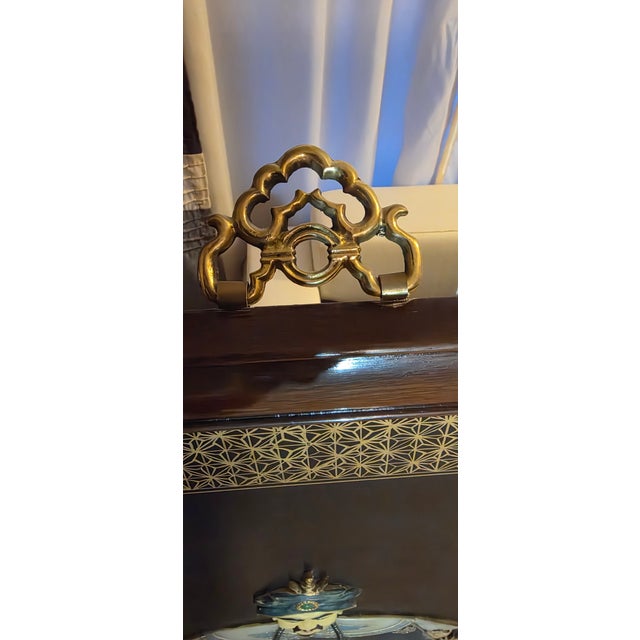 20th C. Emperor and Empress Plaque Large - Mid-Century Chinoiserie Black Lacquer & High-Relief Soapstone Wall Panels. For Sale - Image 4 of 18