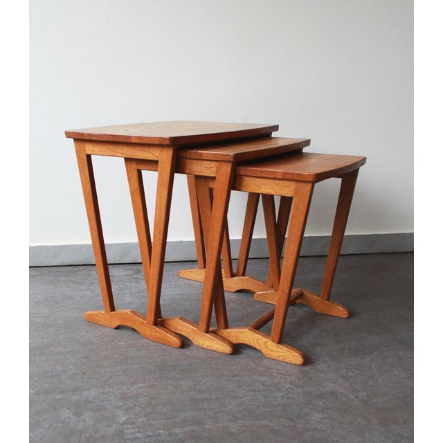 Vintage Danish Nesting Tables, 1960s, Set of 3 For Sale - Image 5 of 9