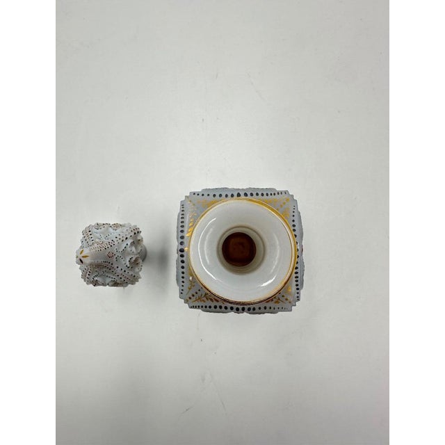 White Opaline Bottle with Enamelled Relief Decoration, 19th Century For Sale - Image 3 of 10