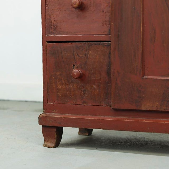 Antique Farmhouse Painted Bread Cabinet For Sale - Image 4 of 11