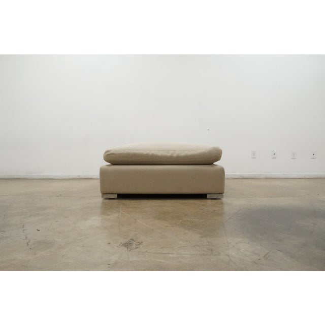 Attributed Minotti Italian Modern Sofa and Chaise Ottoman For Sale - Image 9 of 17