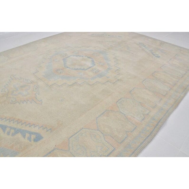 1950s Oushak Vintage Area Carpet For Sale - Image 5 of 10