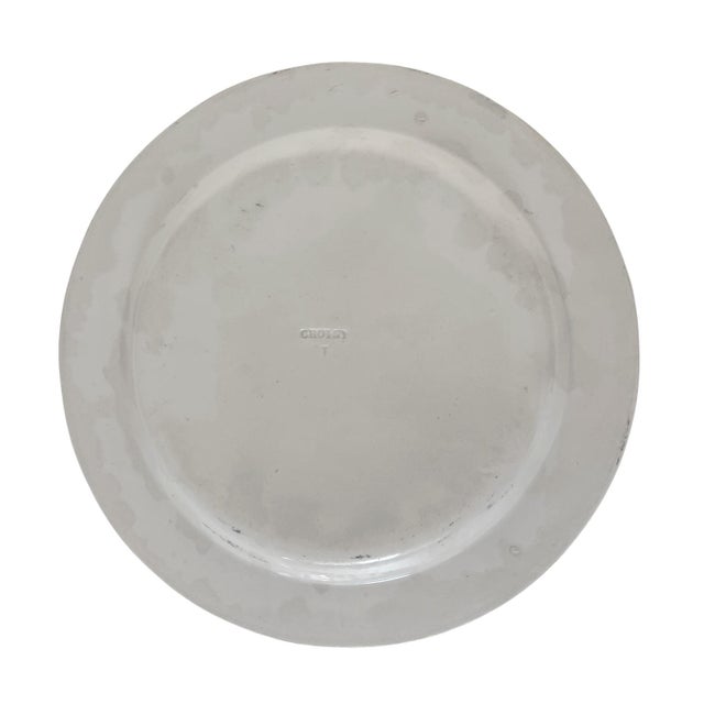 Antique French Choisy Native American Florida Scene Creamware Plate Atala Black Transferware For Sale - Image 4 of 4