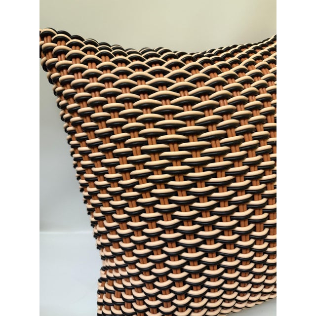 Rubber Shore Studios "Moonstone" Bold Weave Woven Silicone Outdoor/Indoor Floor Pillow For Sale - Image 7 of 12
