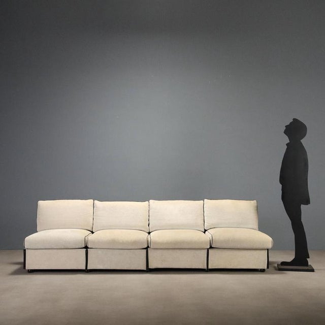 Chair-a-bank' sofa model designed by the renowned designer Mario Bellini for Cassina, dating back to the 1980s. This four-...