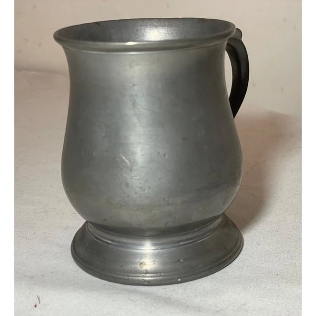Share Rare Antique 18th Century 1700's Handmade Pewter Beer Child Mug Stein Touch Mark For Sale - Image 4 of 10