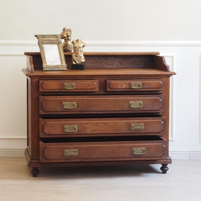 Antique Chest of Drawers with Mirror Top, 1890s For Sale - Image 3 of 18