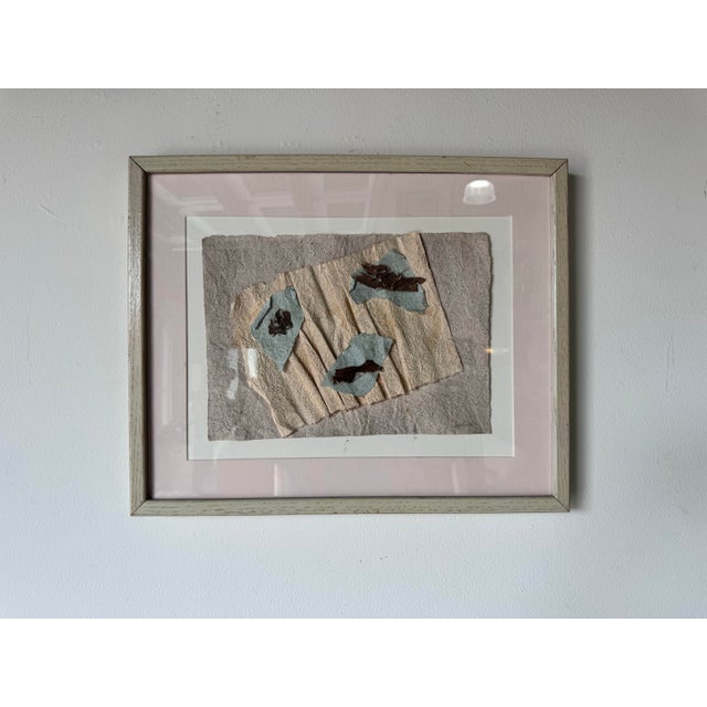 Minimalism Vintage Expressionist Abstract Mixed Media Textured Paper Collage Artwork - Painting For Sale - Image 3 of 12