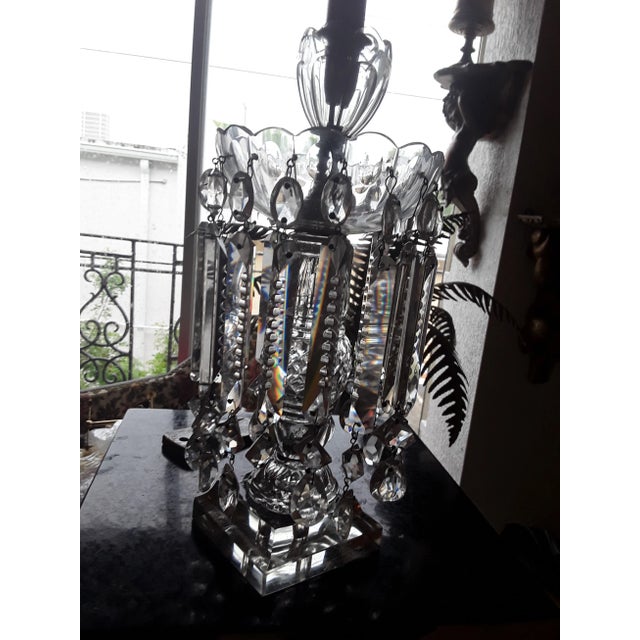 19thc Antique Georgian Cut Glass/ Crystal Girandole/ Candle Holder For Sale - Image 12 of 12
