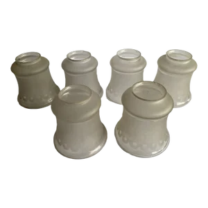 2 " Victorian Style Frosted Laced Hand Blown Glass Shades Six Available