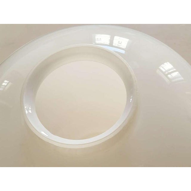 Mid-Century Modern Opaline Glass and Brass Pendant Light in the style of Luigi Caccia Dominioni, 1950s For Sale - Image 9 of 11