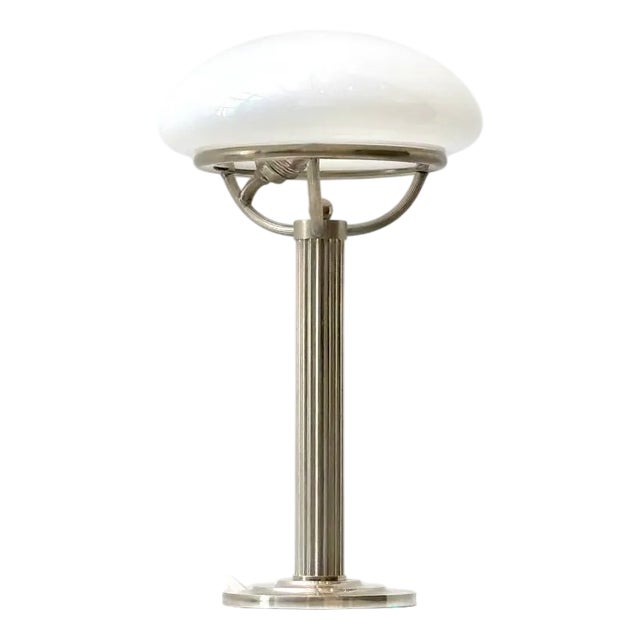 Nickel Table Lamps with Opal Shades by Adolf Loos for Villa Steiner For Sale