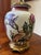 Circa 1980’s Floral hand painted crackled ceramic lamp with brass by Wildwood Lampholder Rocky Mount N.C. Large impressive...