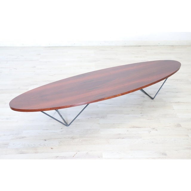 Wood Oval Long Coffee Table, 1960s For Sale - Image 7 of 9