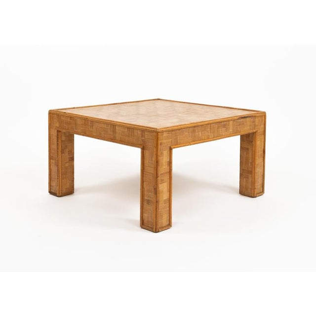 Mid-Century Modern Mid-Century Modern Bamboo and Rattan Coffee Table, Italy, 1970s For Sale - Image 3 of 10