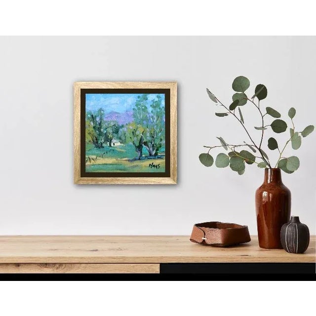 Quiet Places & Journeys — Crystal Lake Park View Original oil painting by Haas, 8 x 8 unframed on linen panel, signed. A...