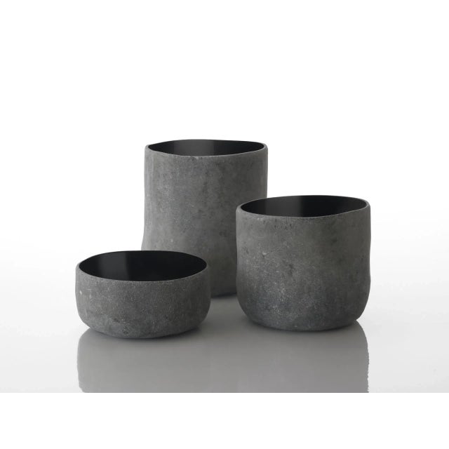 Set of 3 tu. Bi vases by imperfettolab dimensions: ø14.5 x h 19.5 cm ø14.5 x h 12 cm ø14.5 x h7 cm materials: fiberglass...