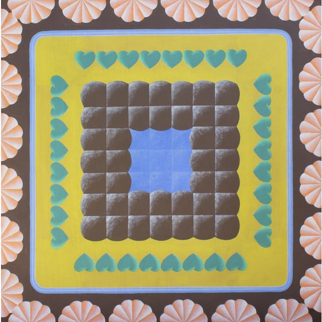 A 1968 abstract oil on canvas painting titled, Interstate Fabrications, by Indiana artist Steve Redman (born 1944). The...