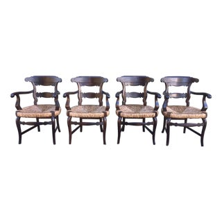 19th Set of Four Anglo, Armchairs with Wide Cane Seats For Sale
