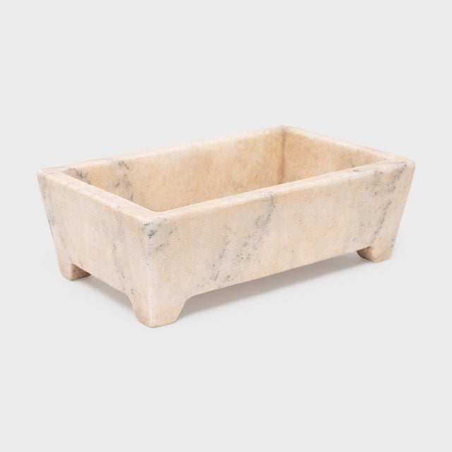 Chinese White Marble Footed Basin For Sale - Image 4 of 6