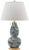 Modern 28-Inch H Vase Glass Table Lamp - Light Blue & White For Sale - Image 3 of 3