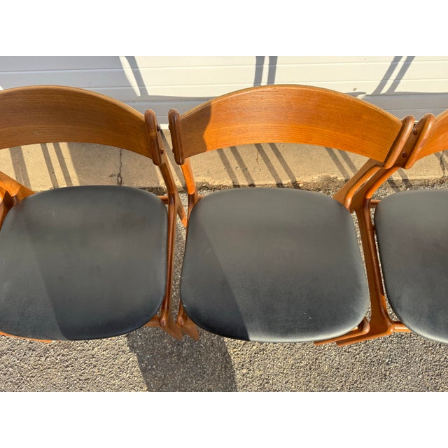 Set of 4 Mid-Century Dining Chairs Danish Modern Erik Buch Teak Dining Chairs For Sale - Image 11 of 12