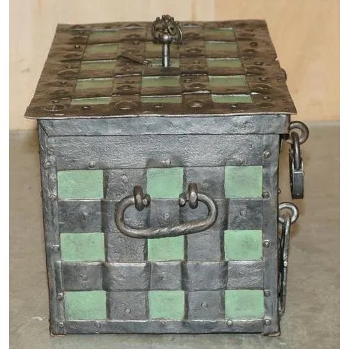 German Wrought Iron Safe Chest, Early 17th Century For Sale - Image 9 of 18