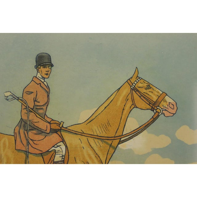 Classic hand-colour c1905 foxhunt print No.16. signed by Maurice Taquoy (1878-1952) His designs now grace Hermes silk...