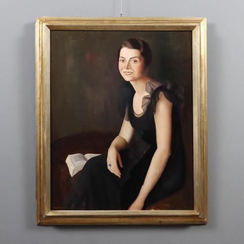 Ugo Celada da Virgilio, Portrait, Oil on Canvas For Sale - Image 11 of 11