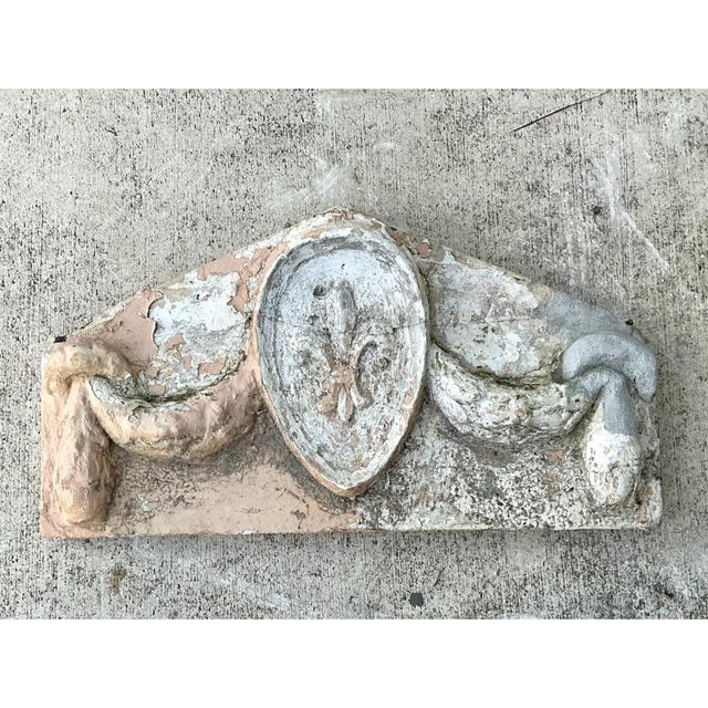 Vintage Cement Fleur-De-Lis Architectural Fragment For Sale - Image 10 of 12
