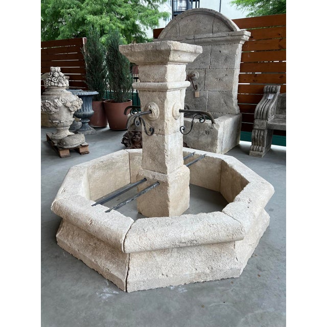 Roquevaire Carved Limestone 4-Spout Center Fountain From Provence, France For Sale - Image 13 of 13