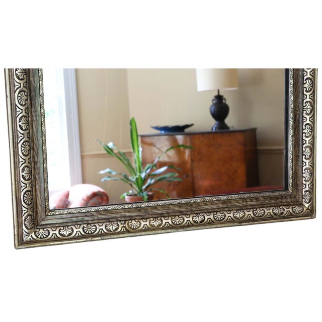 Large Antique Gilt Overmantle Wall Mirror with Ornate Decor, 1900s For Sale - Image 4 of 8
