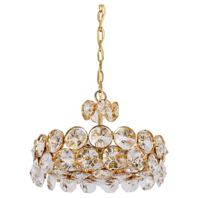Large Gilt Brass Chandelier by Sciolari for Palwa, Germany, 1970s For Sale - Image 10 of 10