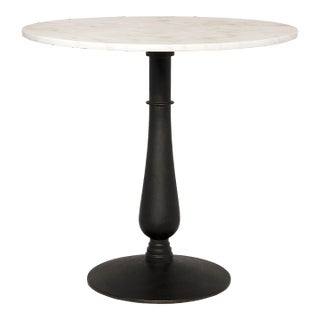 NOIR Cobus Side Table in Black Metal with White Stone For Sale