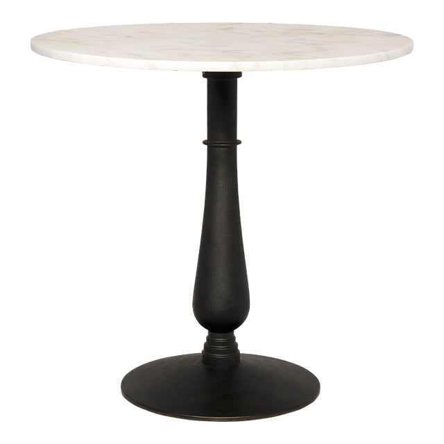 NOIR Cobus Side Table in Black Metal with White Stone For Sale