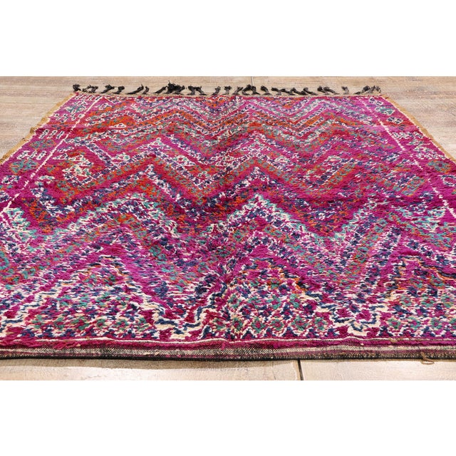 Vintage Zayane Beni M'Guild Moroccan Rug, 05'08 X 07'11 For Sale - Image 9 of 10