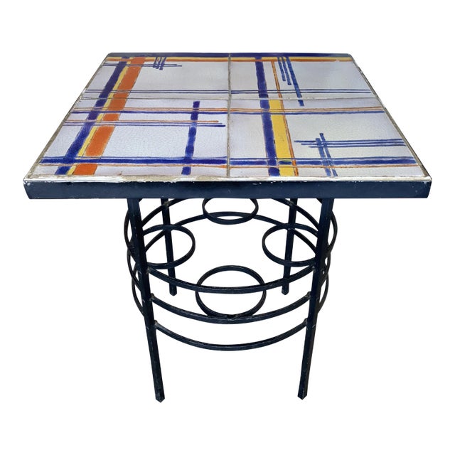 1920s Art Deco Modern Style D&m Tile Table For Sale