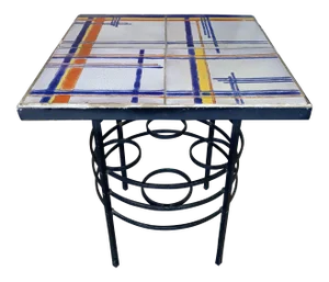 1920s Art Deco Modern Style D&m Tile Table