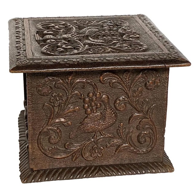 Brown Dutch Carved Oak Foot Warmer Box For Sale - Image 8 of 8
